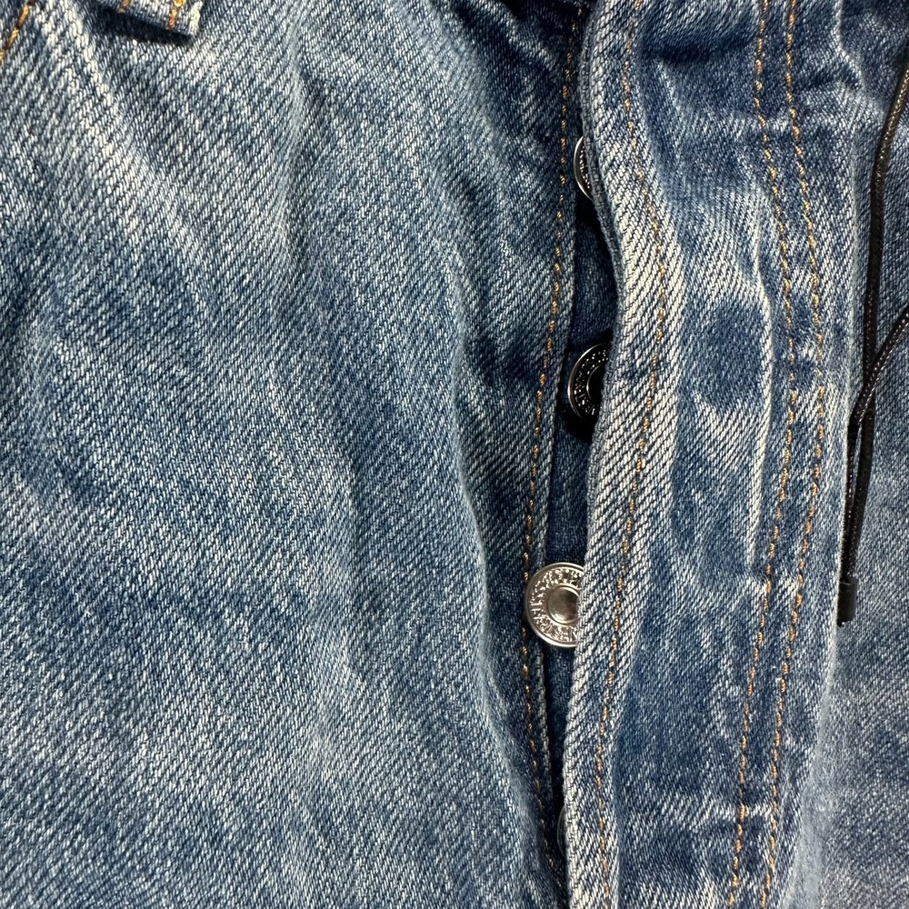 Levi's Ribcage Jeans Womens 28x29 Blue Denim Straight Leg Ankle Faded Distressed - Picture 3 of 12